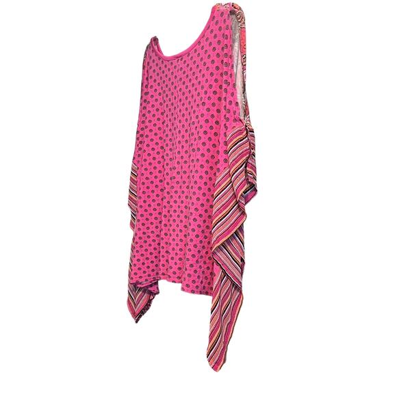 LANE BRYANT KAFTAN/KIMONO COLD SHOULDER TOP WOMENS, 14/16-PINK BROWN ORANGE ABST - Picture 7 of 12